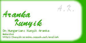 aranka kunyik business card